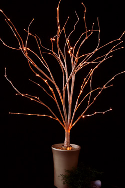 Fiber Optic Decorative Twig Tree Gold - 36 Inches