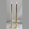 Gold Metallic Taper Candles 12 Inch Set of 2 - Timer