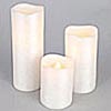 Pearlized with Glitter Battery Operated Candles Set of 3