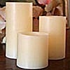 2 Inch Diameter Ivory Wax LED Flicker Candles  Set - 3
