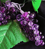 Acrylic Purple Grape String Light Set With Silk Leaves - additional view