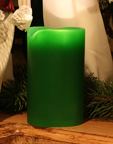 Green Flameless Candle 4.5 Inch Unscented