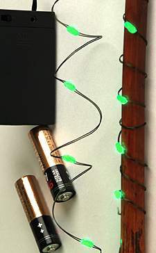 Thin Flexible Wire With 18 Embedded Green LED Bulbs