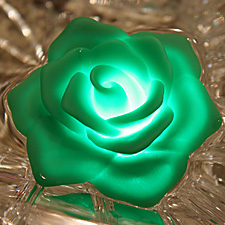 Battery Operated Water Activated LED Rose - Green
