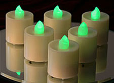 Tall Tea Lights - Lime Green LED - Battery Operated