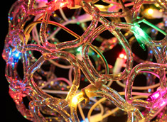 8 Inch Multi Color Spun Glass Look Lighted Sculpture - additional view