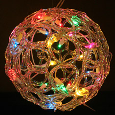 8 Inch Multi Color Spun Glass Look Lighted Sculpture