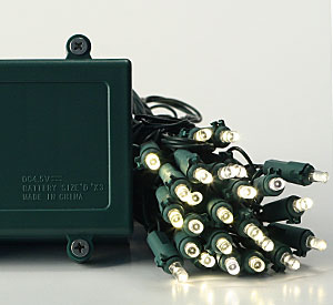 Battery Operated Christmas Lights 100 Warm White LED Bulbs - Timer