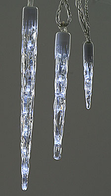 Falling Light Show 15 Icicles  90 White LED'S - 11.5 Feet