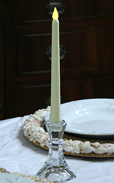 Battery Operated 10 Inch Ivory Taper Candle