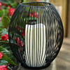 Large Open Iron Work Battery Operated Lantern -Timer