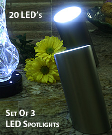 Floral Spotlight - Set Of 3 - Battery Operated