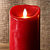 Dancing Flame Burgundy Candle Battery Operated 3.5 x 5 with Timer