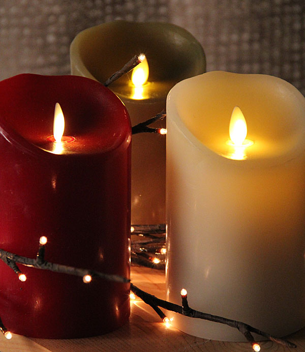 Burgundy Luminara Flameless Candle with Timer