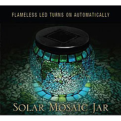 Indoor  Outdoor Solar Mosaic Globe - Cool Blue Tones - additional view