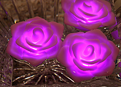 Battery Operated Water Activated LED Rose - Mauve - additional view
