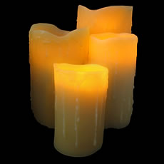 Flameless Candle Beeswax Drip 4 x 8 Inch - Resin - additional view