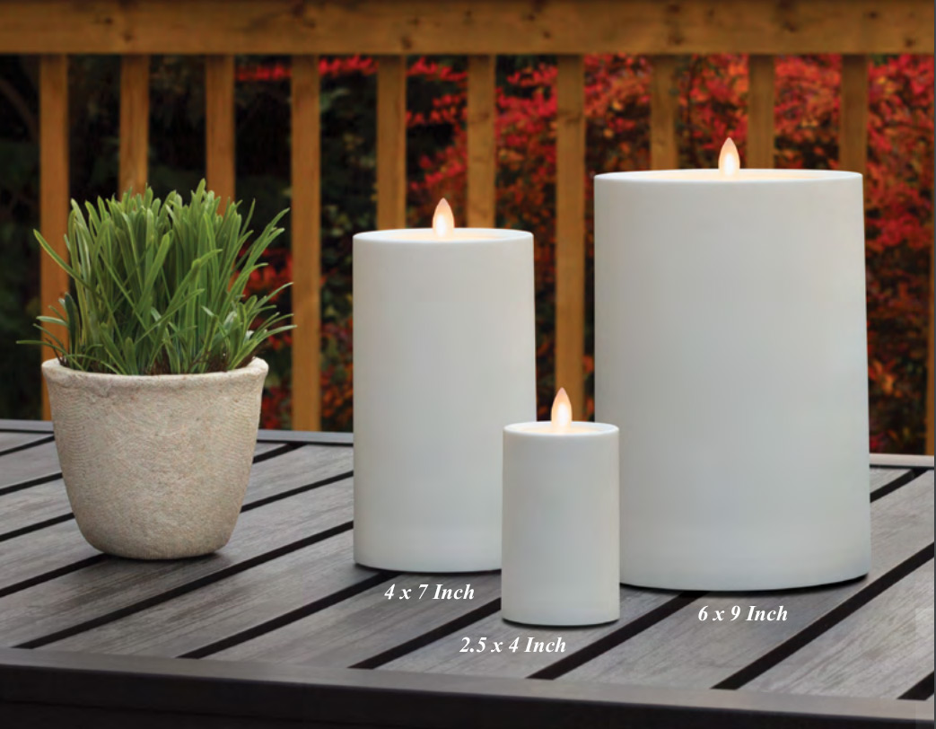 Candle Impressions Mirage Outdoor Pillar 2.5 x 4 Inch Warm White Glow