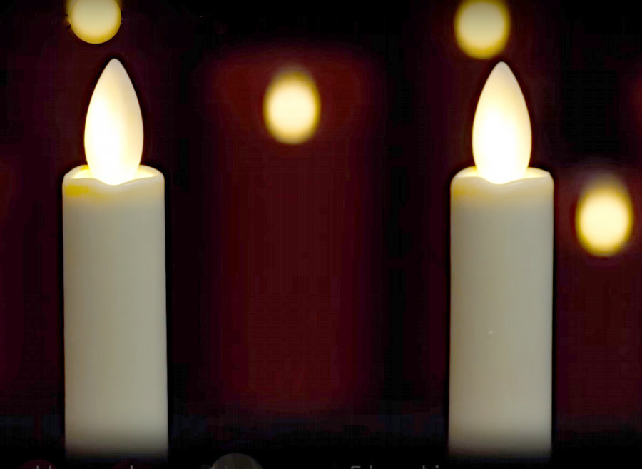 Mirage 2 Pack 9 Inch White Battery Operated Tapers Candles Timer