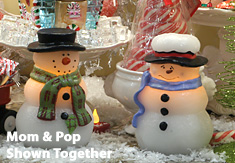 Snowman Candle with Plaid Scarf and Timer - additional view