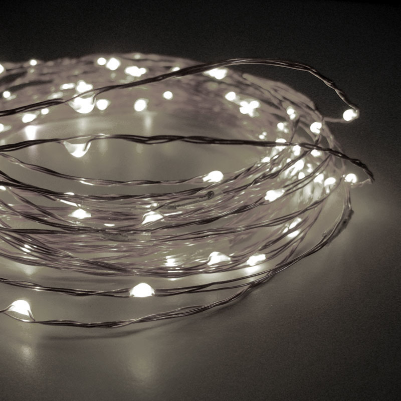 Electric LED Moon Lights with 120 Soft White Lights 30 Feet - Silver Wire Multi Function - Buy Now