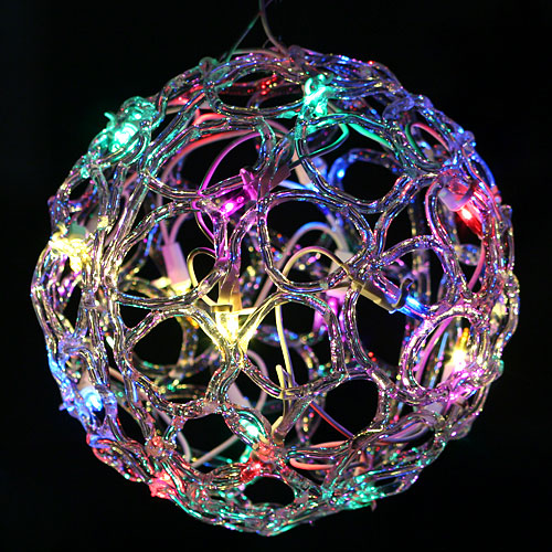 6 Inch Multi Color Spun Glass Look Lighted Sculpture