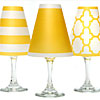 Set of 6 Nantucket Design Translucent Wine Glass Shades - Yellow