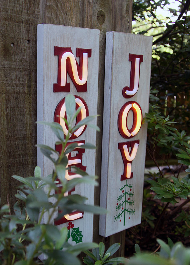 Neon Lighted Wood Christmas Wall Hanging Noel 19.5 Inch Buy Now