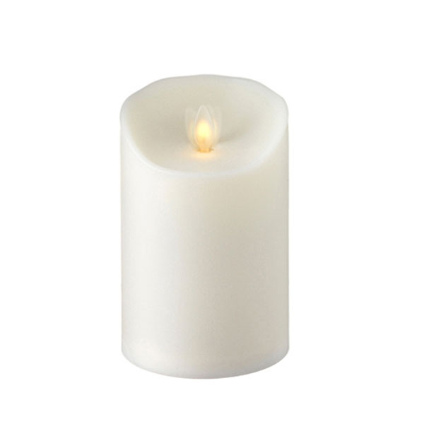 Outdoor Moving Flame Ivory Resin Battery Operated Candle 3.5 x 5
