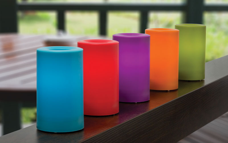 Outdoor Purple Candle Impressions Flameless Candle 3 x 5 With 5