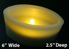 Oval Ivory Unscented Blow On Off Battery Candle - additional view