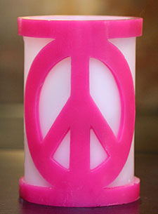 Battery Operated Color Changing Peace  Symbol - Pink