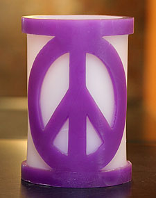 Battery Operated Color Changing Peace Symbol - Purple