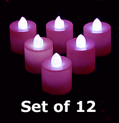 pink battery operated tea lights
