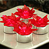 Red Acrylic Poinsettia Tea Lights - Red LED - Set of 4