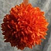 Silk Flower Ball Orange - 6 Inch  with Organza Ribbon