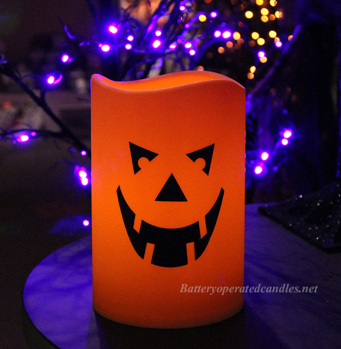 halloween jack o lantern flameless outdoor candle 6 x 9 18 inch lighted christmas wreaths