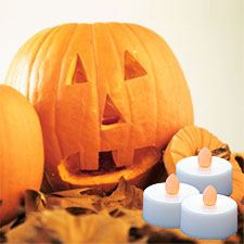 Halloween Pumpkin Tea Light - Set of 6