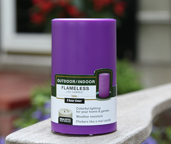 Outdoor Purple Candle Impressions Flameless Candle 3 x 5 With 5