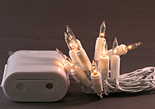 10 Clear Battery Mini Lights - 6 Foot White Wire - additional view