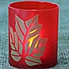 Party Pack of 12 Red Votives Cups with Gold Leaf Motif