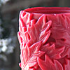 6 Inch Carved Red Wax Maple Leaf Design From Candle Impressions