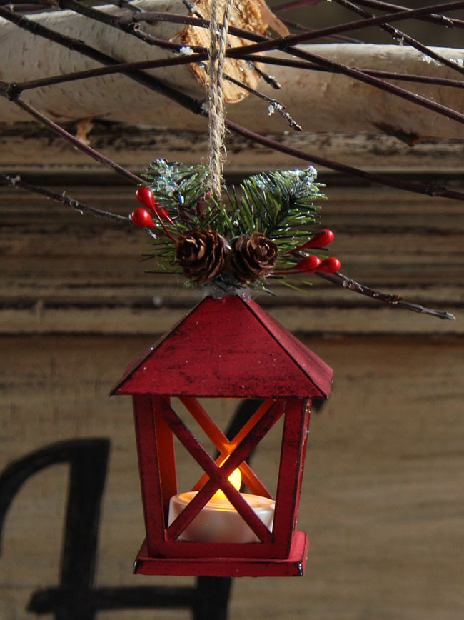 raz hanging lantern ornaments 4 5 inch with tealights set christmas garland on mantle