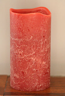 Battery Operated Burgandy Colored Candle 3x6 Timer