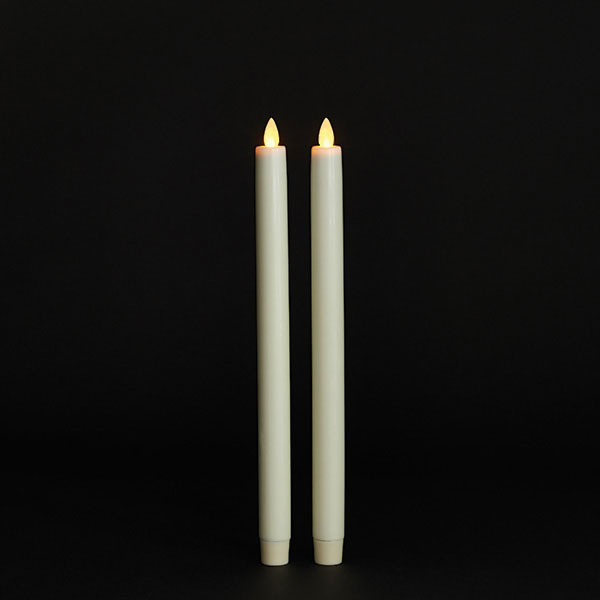 Remote Control 12 Inch Ivory Moving Flame Taper Candle Set 2 Buy Now