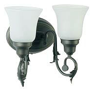 Rubbed Oil Bronze Double Battery Wall Sconce