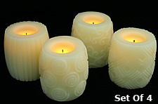 Battery Operated Champagne Patterned Hurricanes S-4