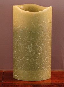 Battery Operated Sage Colored Candle 3x6 Timer