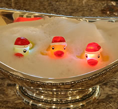Santa Flashing Rubber Duckies (Set of 3)