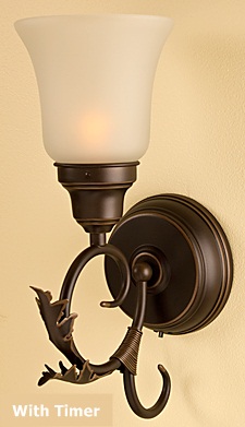 Rubbed Oil Bronze Battery Wall Sconce With Timer - Buy Now